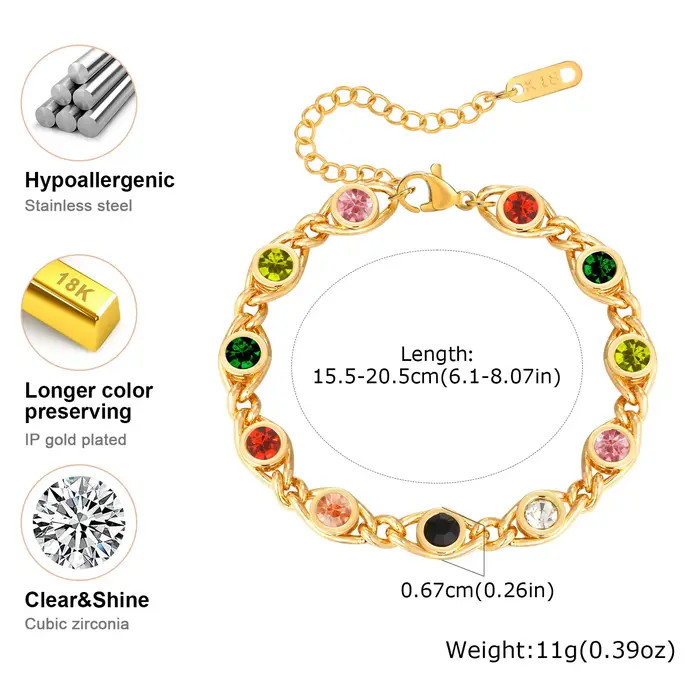 Vnox – Bracelets à bijoux colorés pour femmes