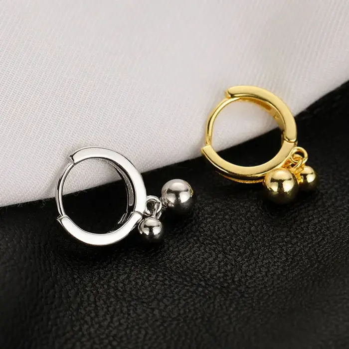 Boucles d'oreilles boule en argent regardé 925 pour femmes