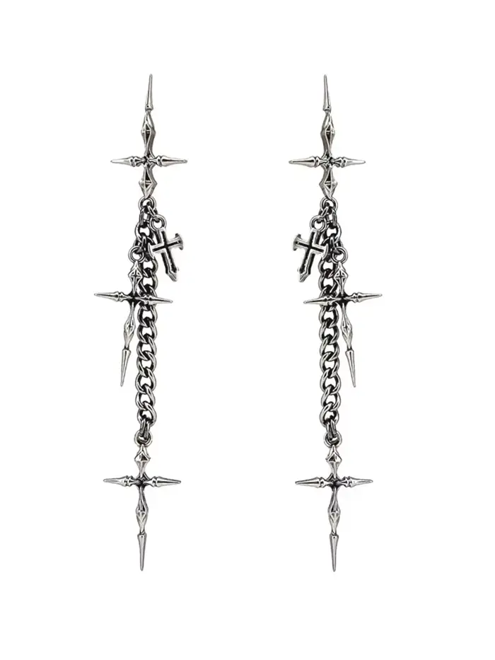 Boucles d'oreilles pendantes croisées de style gothique, accessoires de bijoux à la mode, choix parl