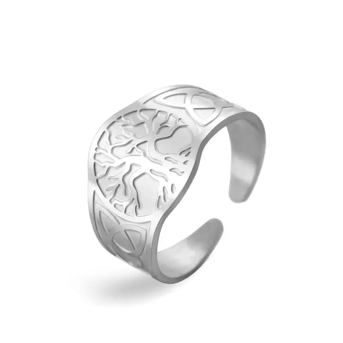 Dreamtimes – bague arbre de vie pour hommes et femmes, bague Vintage réglable en acier inoxydable, a