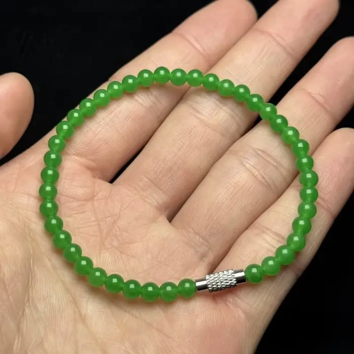 Bracelet en jade vert naturel et émeraude 4mm, chalcédoine, bijoux de mode jeunesse exquis et sexy, cadeaux de vacances les plus vendus