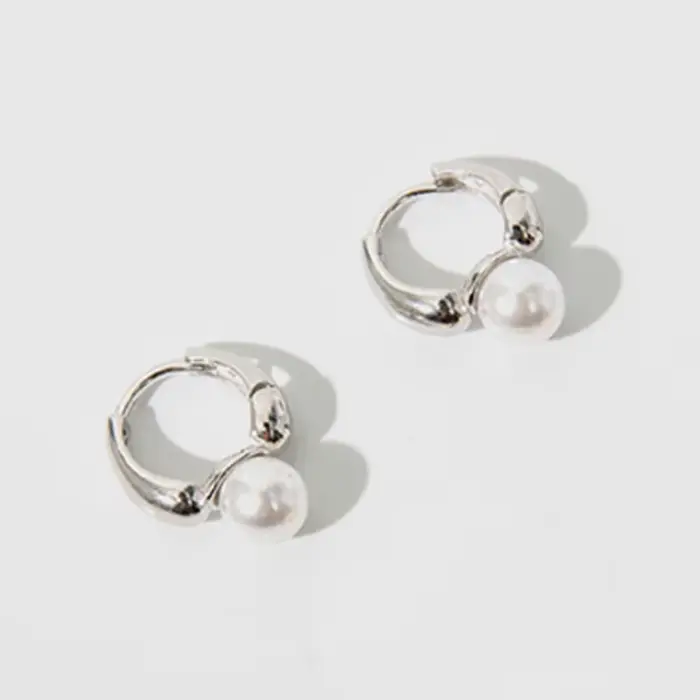 Boucles d'oreilles en argent Sterling 925 pour femmes, anneau de perles, Piercing de mariage, luxe, 