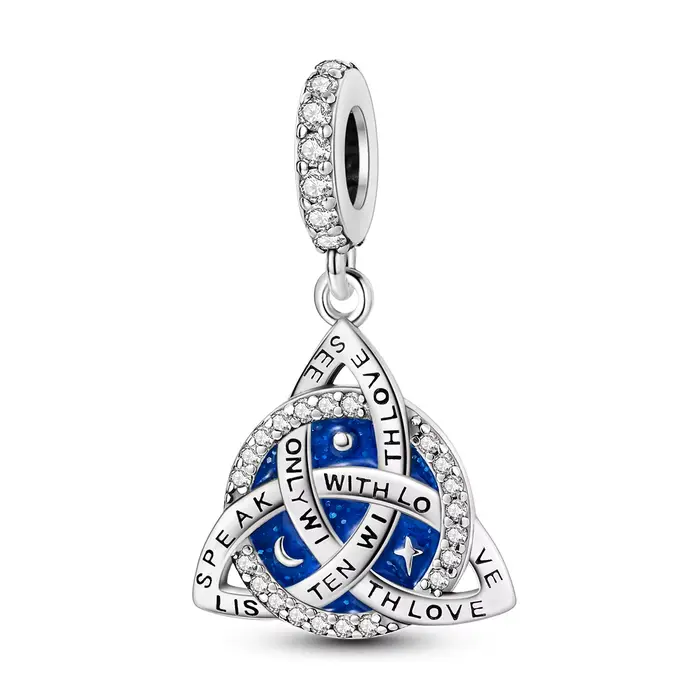 Breloque originale en argent 925, nœud celtique, ciel étoilé, pendentif pour femme, adapté à la fabr
