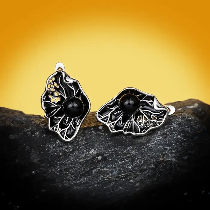 Nouvelles Boucles d'Oreilles Femme Perle Noire Creuse 2026