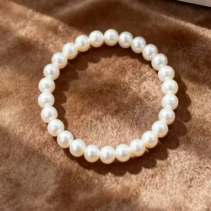 Bracelet en perles blanches élastique pour femme et homme élégant occasions spéciales mariage banquet cadeau pour amie fille mère