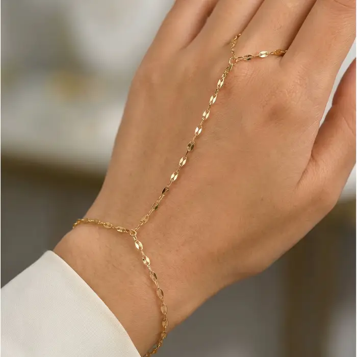 Bracelet de doigt plaqué or, bracelet esclave, chaîne de main pour femme, chaîne à maillons, bijoux 