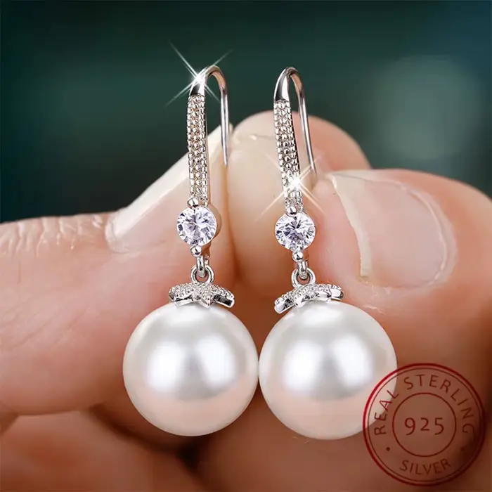 Boucles d'oreilles en argent sterling serties de zirconium pour femme occasions spéciales mariage fiançailles cadeau bijoux de luxe élégantes