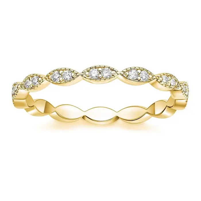 Lnkry – bague d'éternité en Moissanite ronde certifiée de 1.5mm pour femmes, en or 14k, anneaux empi