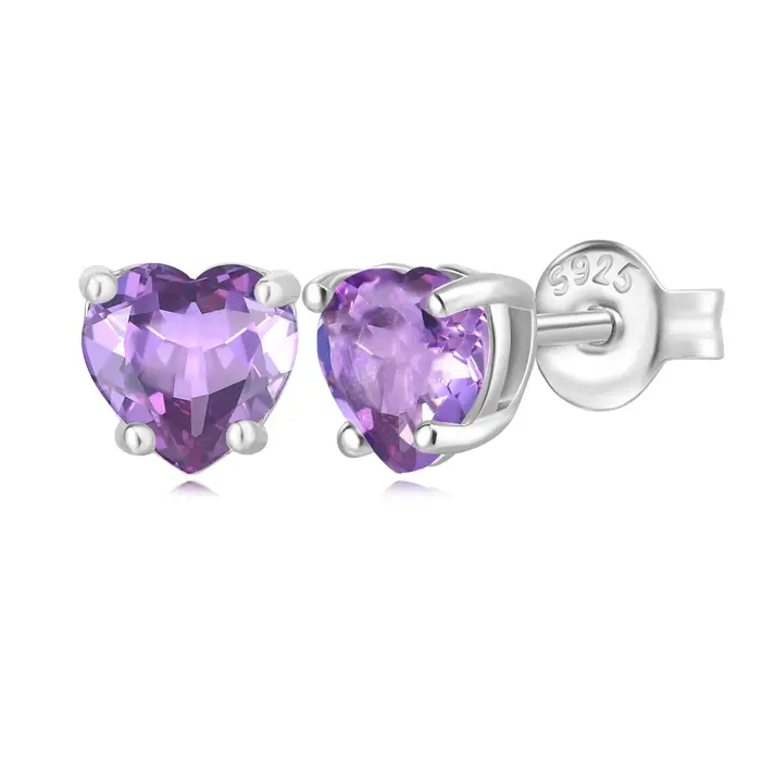 Boucles d'oreilles clous Potiy en argent sterling 925 avec citrine naturelle, péridot, améthyste, gr