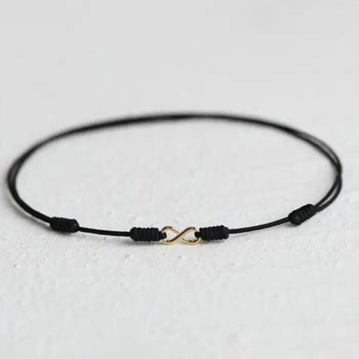 Bracelet en corde rouge tressée à la main, en alliage, pour Couple, boucle Simple, accessoire ethniq