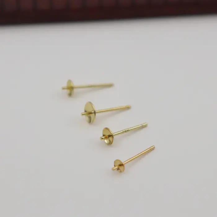 1 paire de supports de boucles d'oreilles en argent Sterling 925 massif