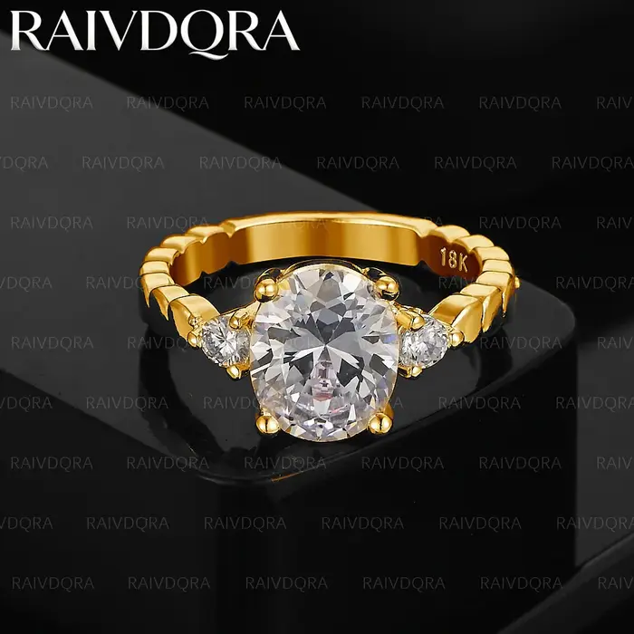 Bague en Zircon plaqué or 18 carats pour femmes, taille 6-10, bijoux à la mode, accessoires de charm