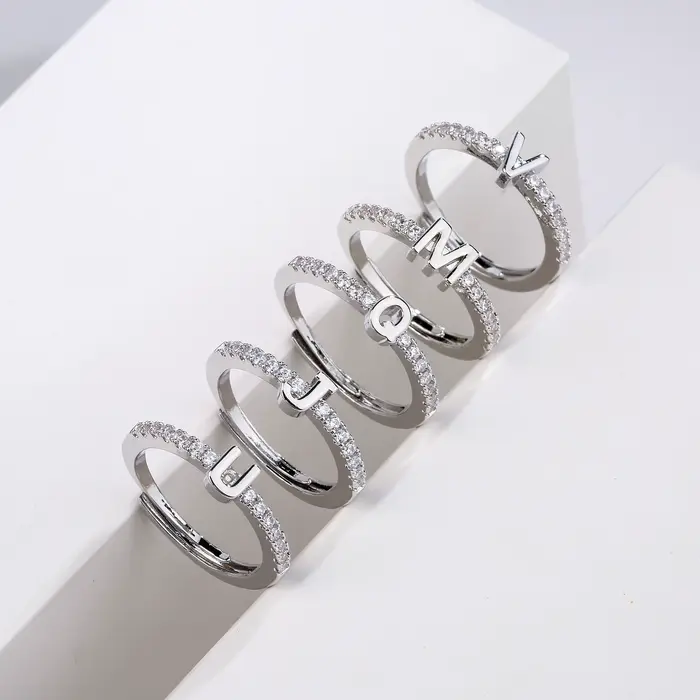 HECHENG, bague avec lettres initiales pour femmes, classique, ouverture Simple, bijoux de fête, cadeau, vente en gros