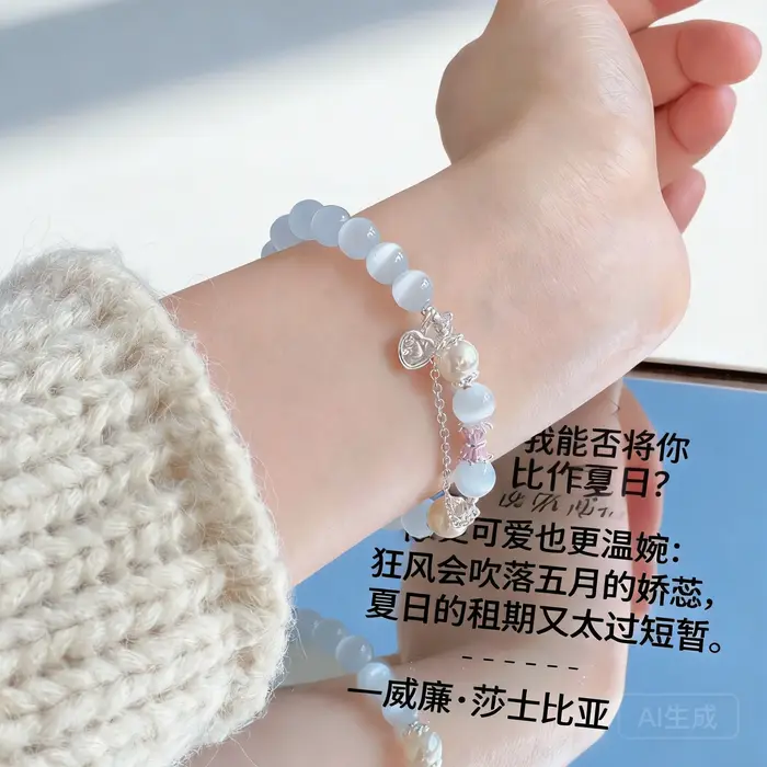 Bracelet perlé en opalite 2026 – Bijou minimaliste et élégant pour femme