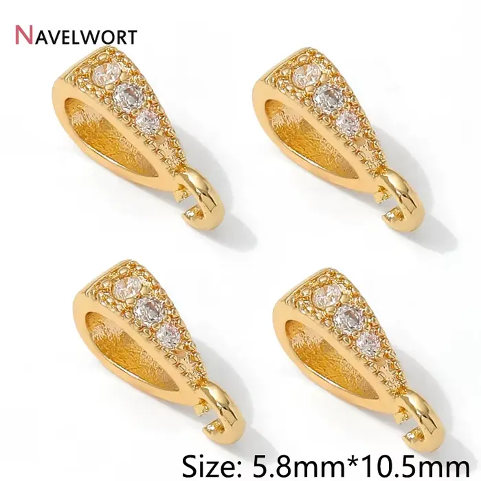Pendentif en forme de goutte en laiton plaqué or 14K incrusté de zircon, attache à pince, accessoire
