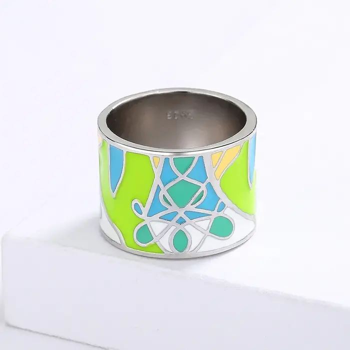 Bague en forme de feuille époxy verte pour femmes bijoux en émail faits à la main bijoux de mariée fiançailles nouvelle collection 2024 alliance de mariage occasion engagement