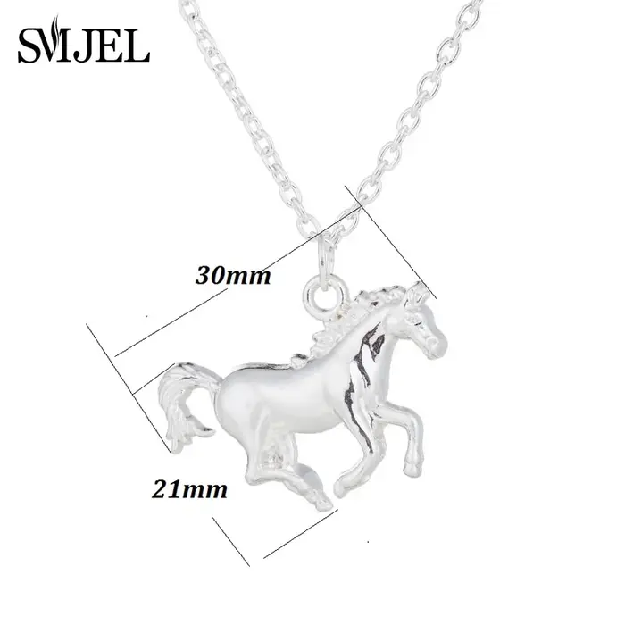 Colliers en métal motif cheval pour femmes et hommes