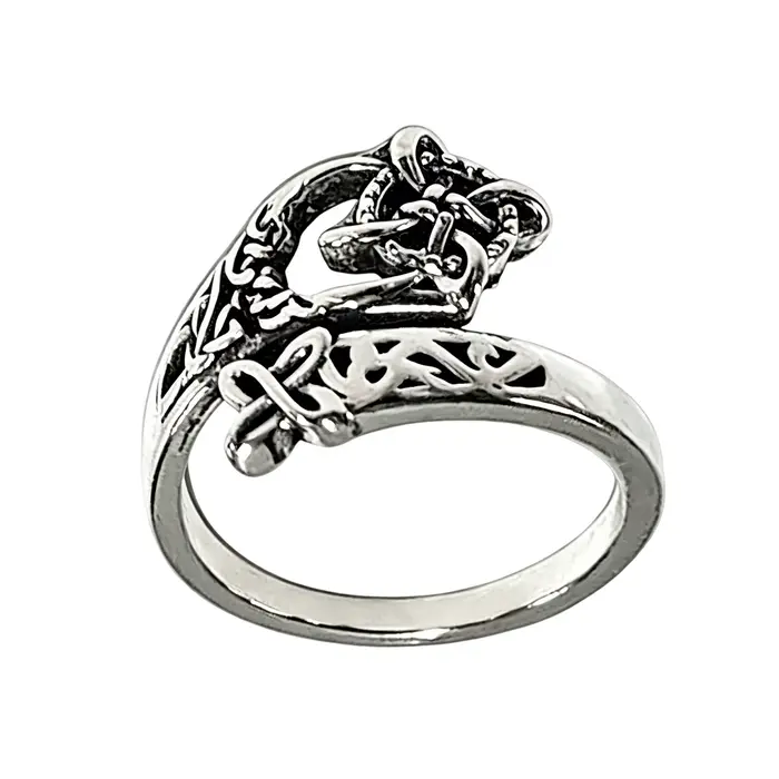 Bague ajustable en argent vintage pour femmes, motif nœud de protection des sorcières, forme géométr