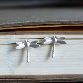 Boucles d'oreilles libellule en argent regardé 925 véritable pour femmes et filles, bijoux à la mode