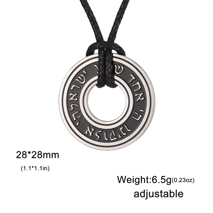 LIKGREAT juif Shema hébreu collier pour femmes hommes israélien Kabbalah bénédiction pendentif en ac