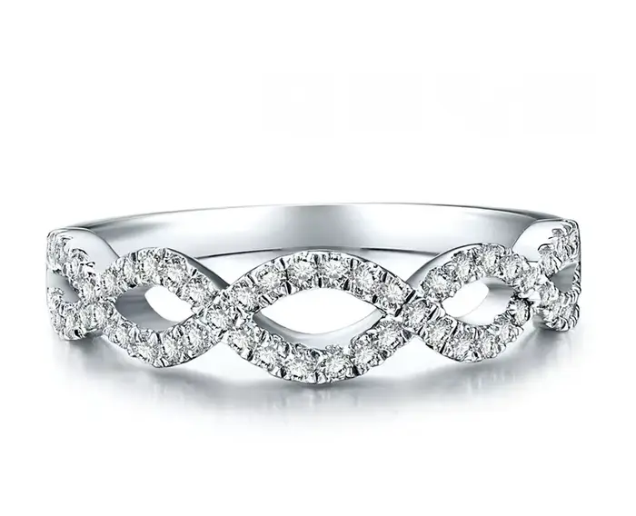 Bague de mariage en or blanc pur 18 carats 750, bague en diamant élégante, bijoux de mariage, mode c