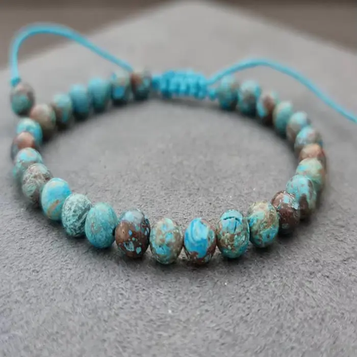 Bracelet de perles turquoise fait à la main, bracelet à boutons de manchette pour hommes, bracelet d