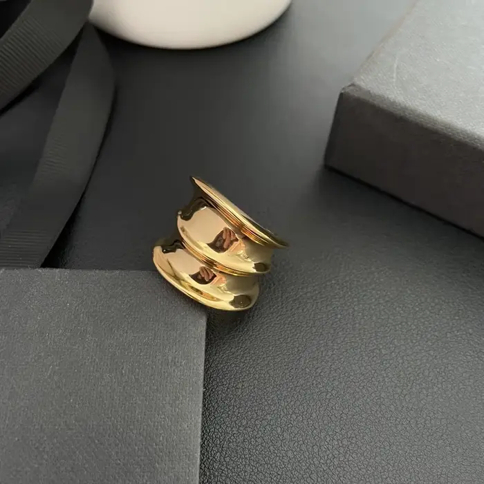 Bague irrégulière plaquée or 24 carats pour femme, accessoires de charme, tendance bijoux, collectio
