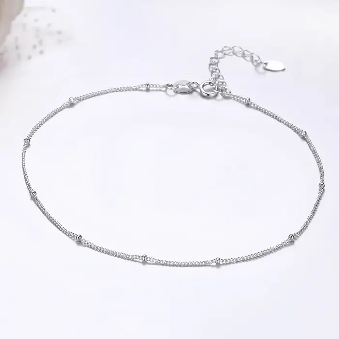 Bracelet fin en argent regardé 925 véritable pour femme