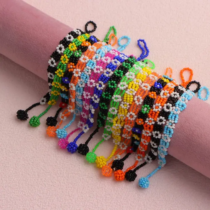 Bracelets multicolores en perles de pop-corn pour femmes