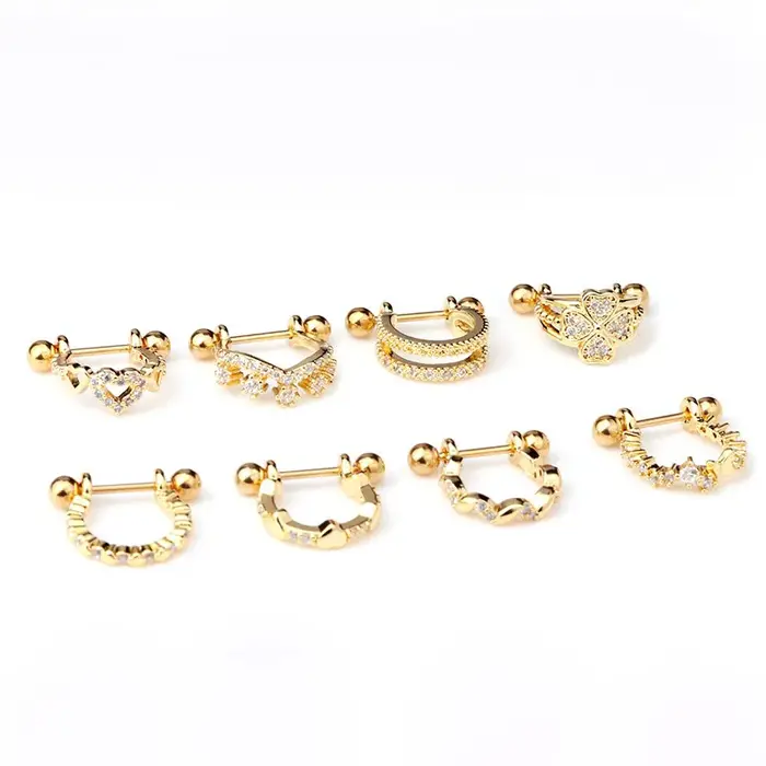 Boucles d'oreilles créoles en acier inoxydable avec zircon cubique dorées argentées pour femmes et jeunes filles pour toutes occasions spéciales