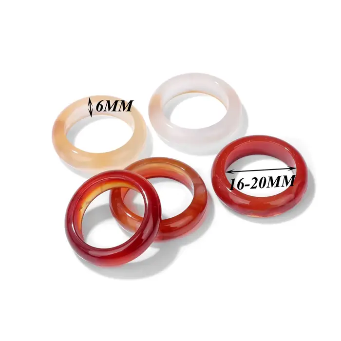 Bague en pierre de cercle rond avec pierres semi-précieuses et réglage de la lunette pour femmes et hommes, design classique, tracker de fitness, idéale pour les occasions spéciales