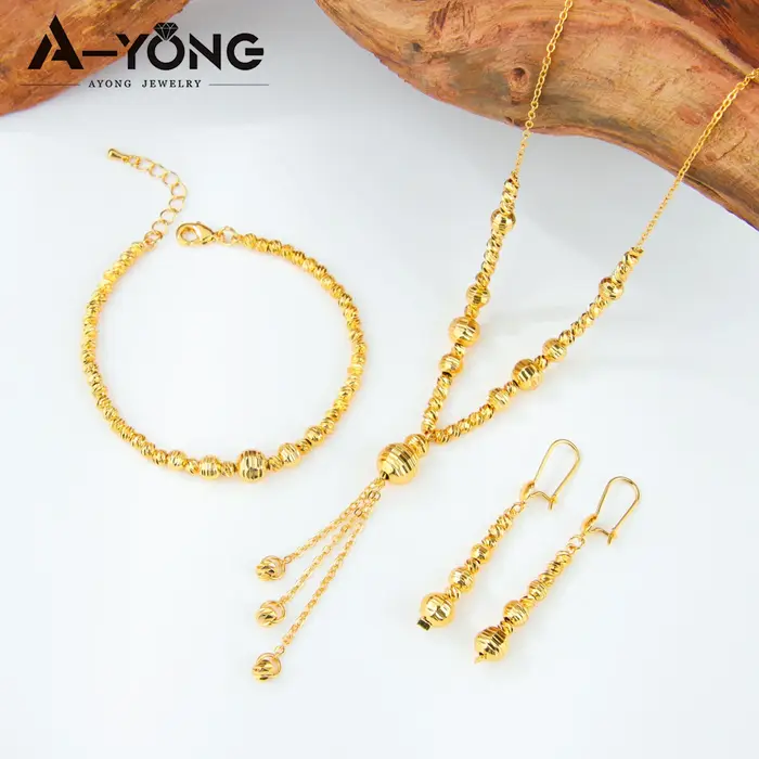 Ensemble de bijoux de luxe en perles plaquées or dubaï