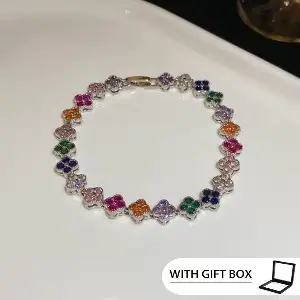 Bracelet à boucle de fleur en Zircon irrégulier, Bracelet haut de gamme de luxe léger, bijoux de mod