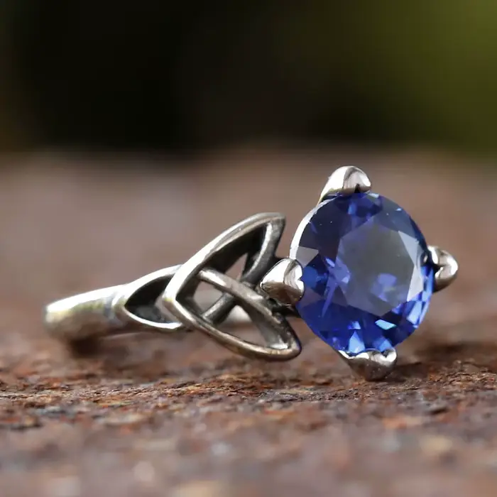 Bague Viking Valknut à nœud celtique en acier inoxydable 316L, pour adolescente, bague en pierre pré