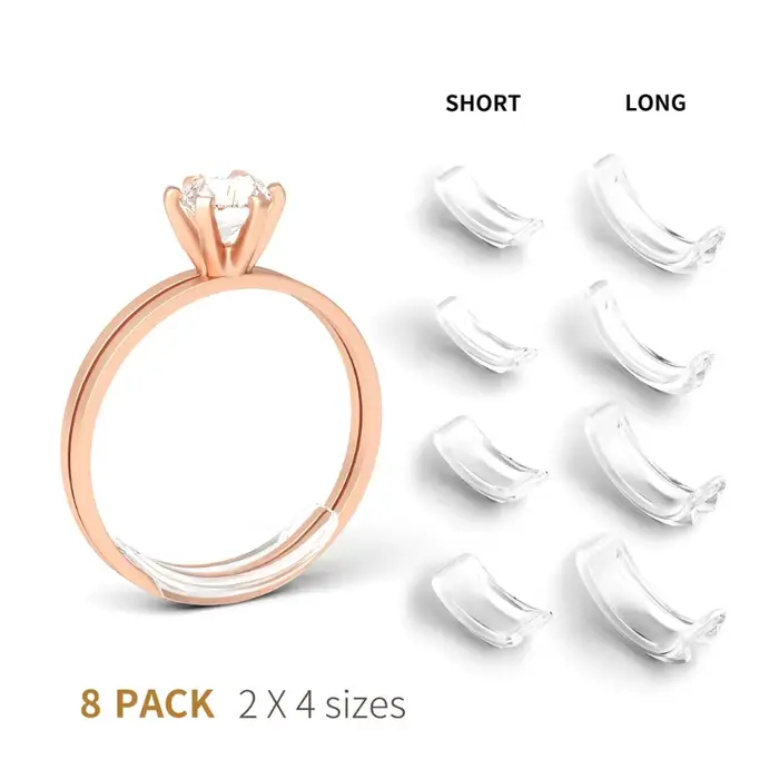 Ajusteur de taille de bague transparent Invisible, pour anneaux amples, réducteur de taille de bague