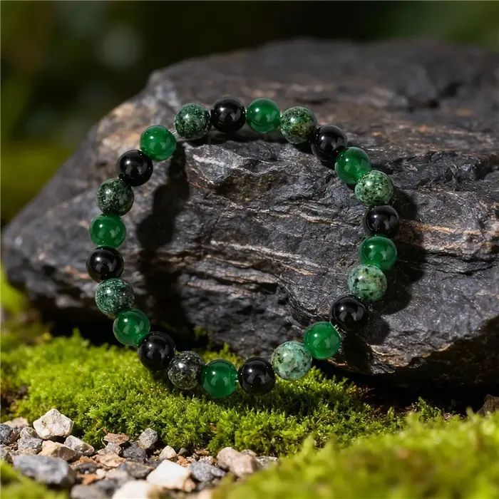 Bracelet de perles vertes à la mode de 8 mm