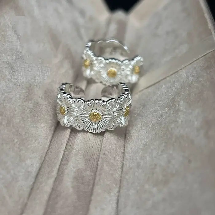 Bague tendance en argent sterling S925 de style français