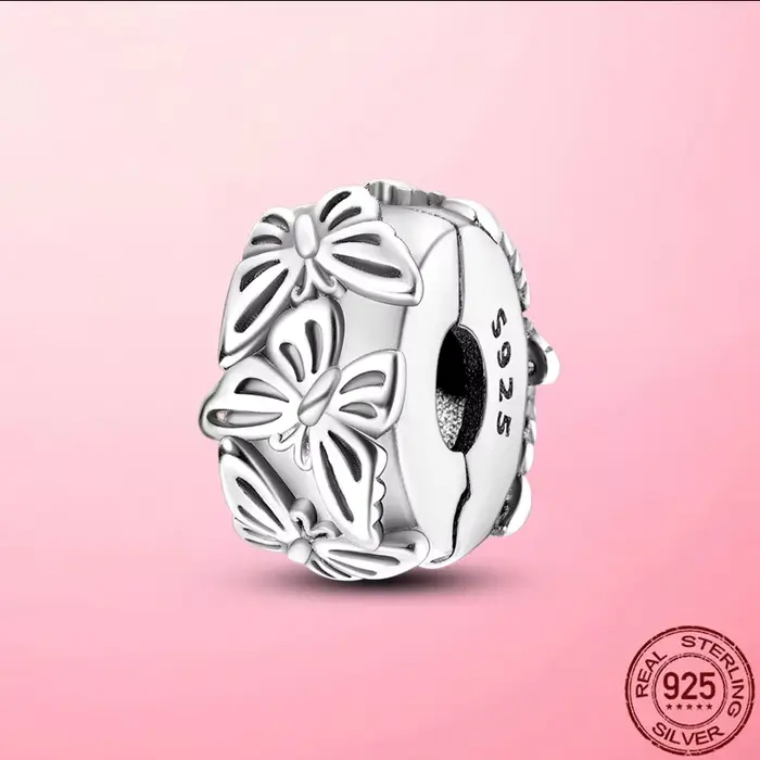 Chaîne de sécurité en argent 925, motif bande de cœurs, perles de charme pour bracelet original, bij