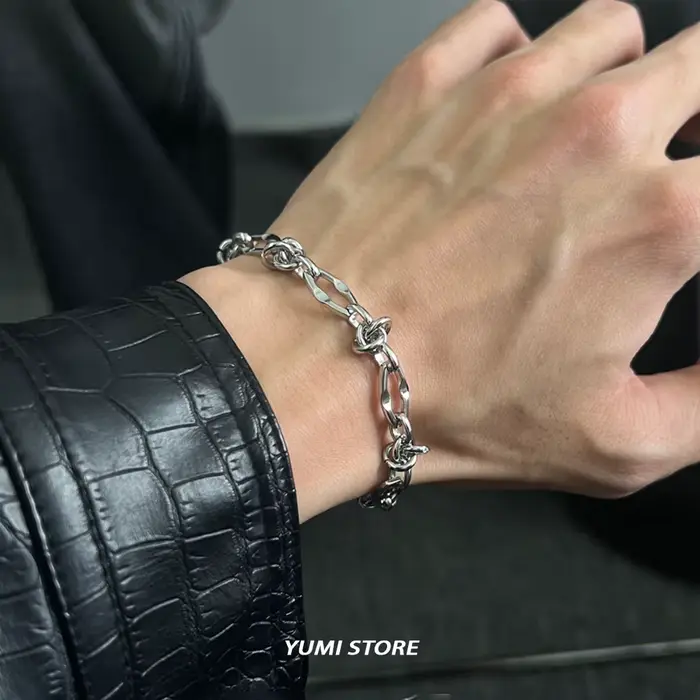 Bracelet Hip Hop à nœuds en forme d'épines pour homme et femme, en acier titane inaltérable, bracelet géométrique, bijoux de couple, nouveau cadeau punk Kpop