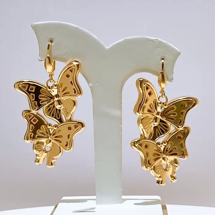 Les dernières boucles d'oreilles fantaisie en forme de papillon pour femmes, grandes boucles d'oreil