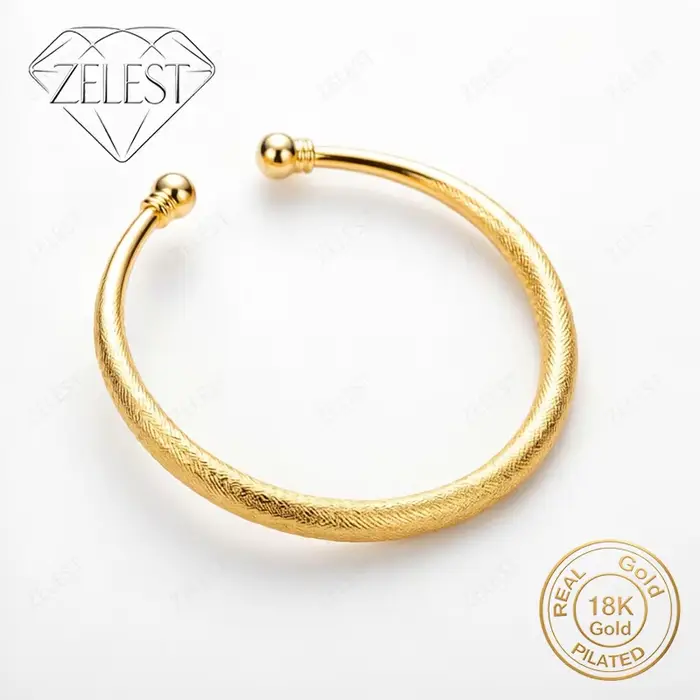 Bracelet ouvert givré exquis en argent sterling 925 plaqué or 18 carats, bijoux de mode glamour pour