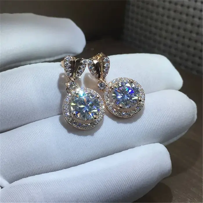 Boucles d'oreilles en or rose 14K bohèmes pour femmes occasions spéciales anniversaires mariages fêtes de Noël et d'Halloween