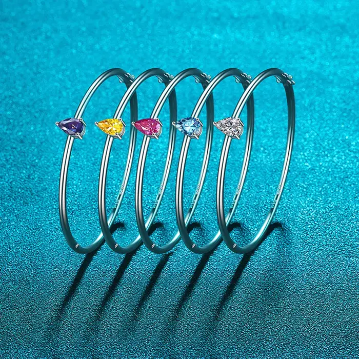Bracelet en argent sterling 925 serti de moissanite poire élégant pour femmes occasions spéciales anniversaire cadeau de mariage engagement