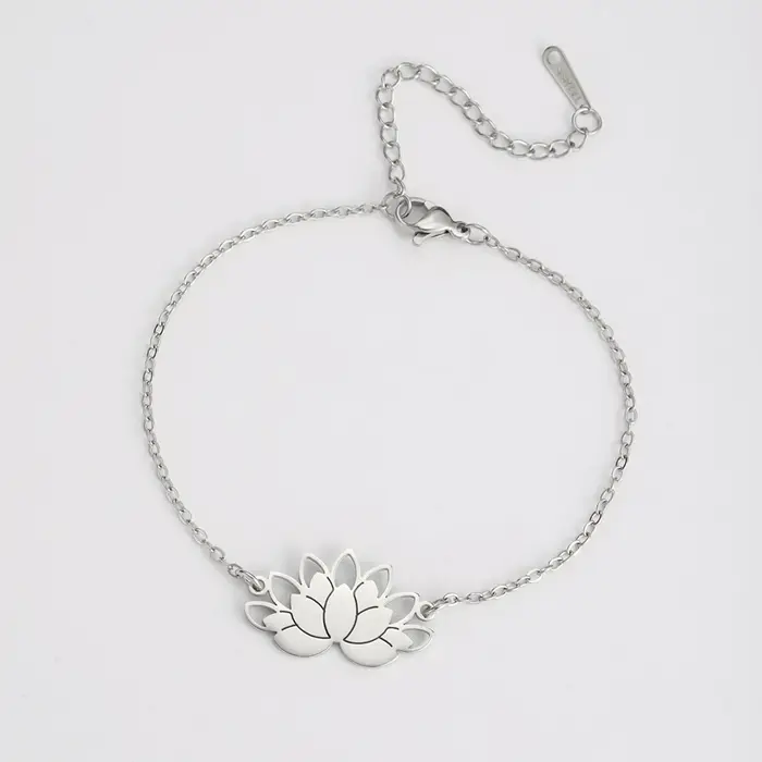 Dawapara Lotus fleur Bracelet bonne chance Lotus charme femmes Bracelet méditation Yoga amoureux cad