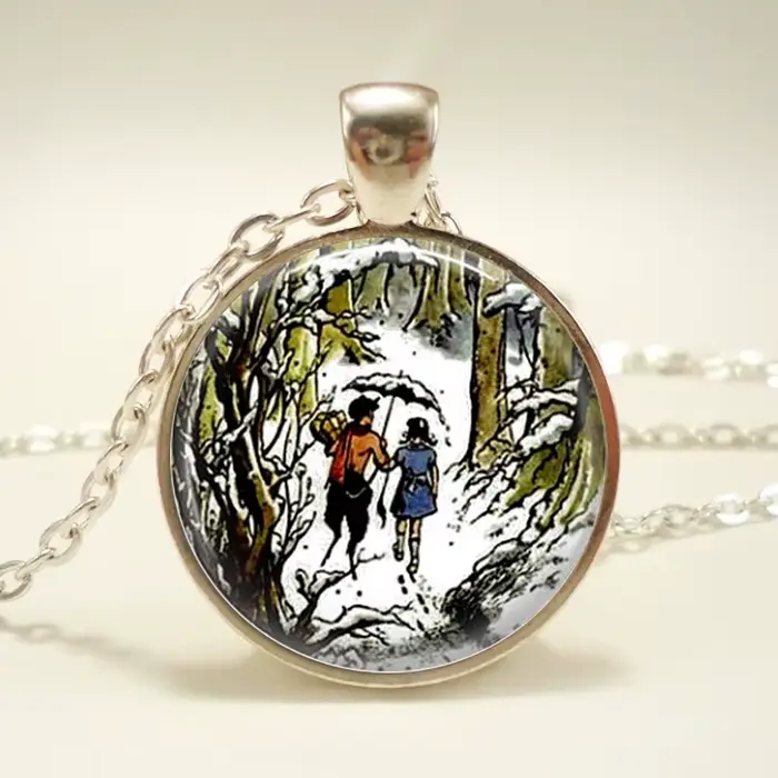 Collier Narnia bijoux Narnia portable Art rond dôme en verre Cabochon collier verre Cabochon collier