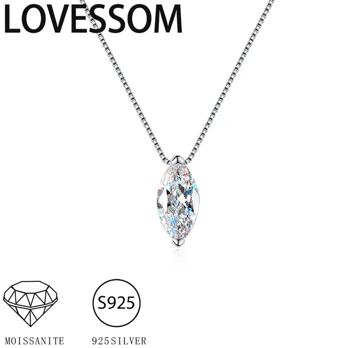 Collier de clavicule en moissanite marquise 1 carat argent sterling 925 pour femmes occasions spéciales anniversaire automne hiver