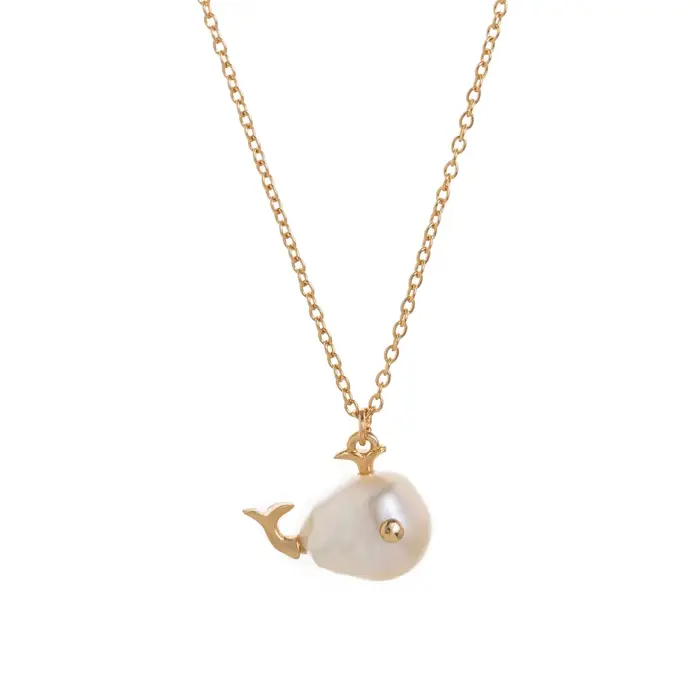 Collier baleine baroque, perle extraterrestre, pendentif vie marine, chaîne de clavicule, ensemble d