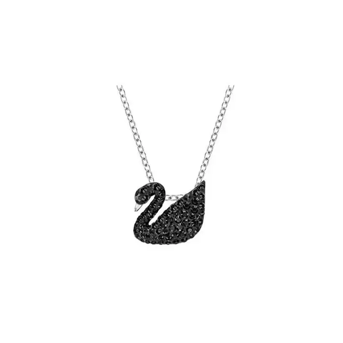 Collier en forme de cygne pour femmes, avec un motif dégradé, un élément représentant un cygne blanc