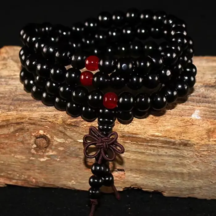 Bracelet en bois de santal naturel pour hommes et femmes, perles de méditation bouddhiste, prière, 1