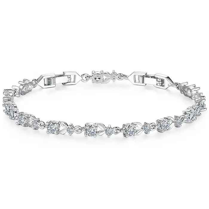 Bracelet en cuivre plaqué or foncé avec cristal AAA goutte d'eau pour femmes occasions spéciales
